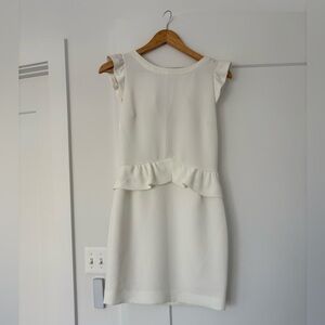 Sandro white ruffle dress